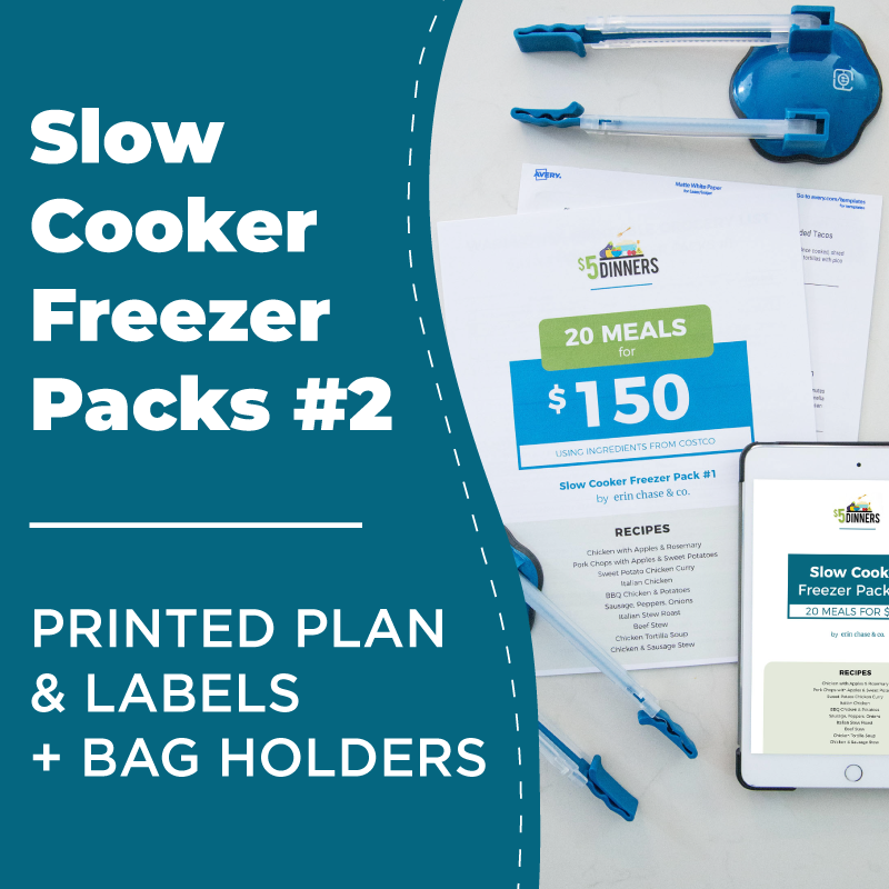 Slow Cooker Freezer Pack #2: DIGITAL & PRINTED PDF + BAG HOLDERS - Erin Chase Store