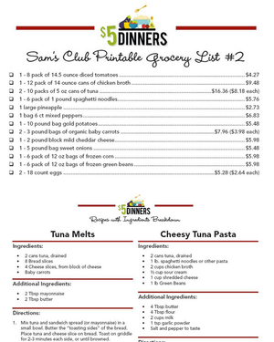 20 Meals for $150 - Sam's Club Meal Plan #2 - Erin Chase Store