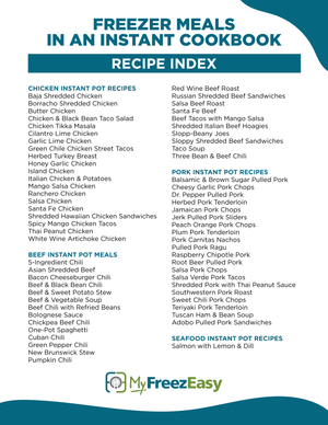 Cookbook - Freezer to Instant Pot Meals - Erin Chase Store