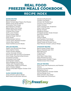 Cookbook - Real Food Freezer Meals - Erin Chase Store