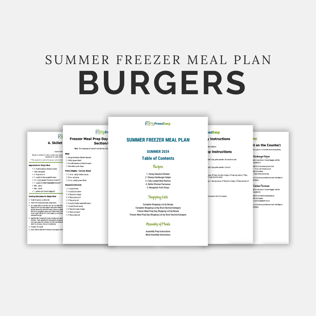 Summer Meal Plan PDF: TOP 5 BURGER RECIPES - Erin Chase Store