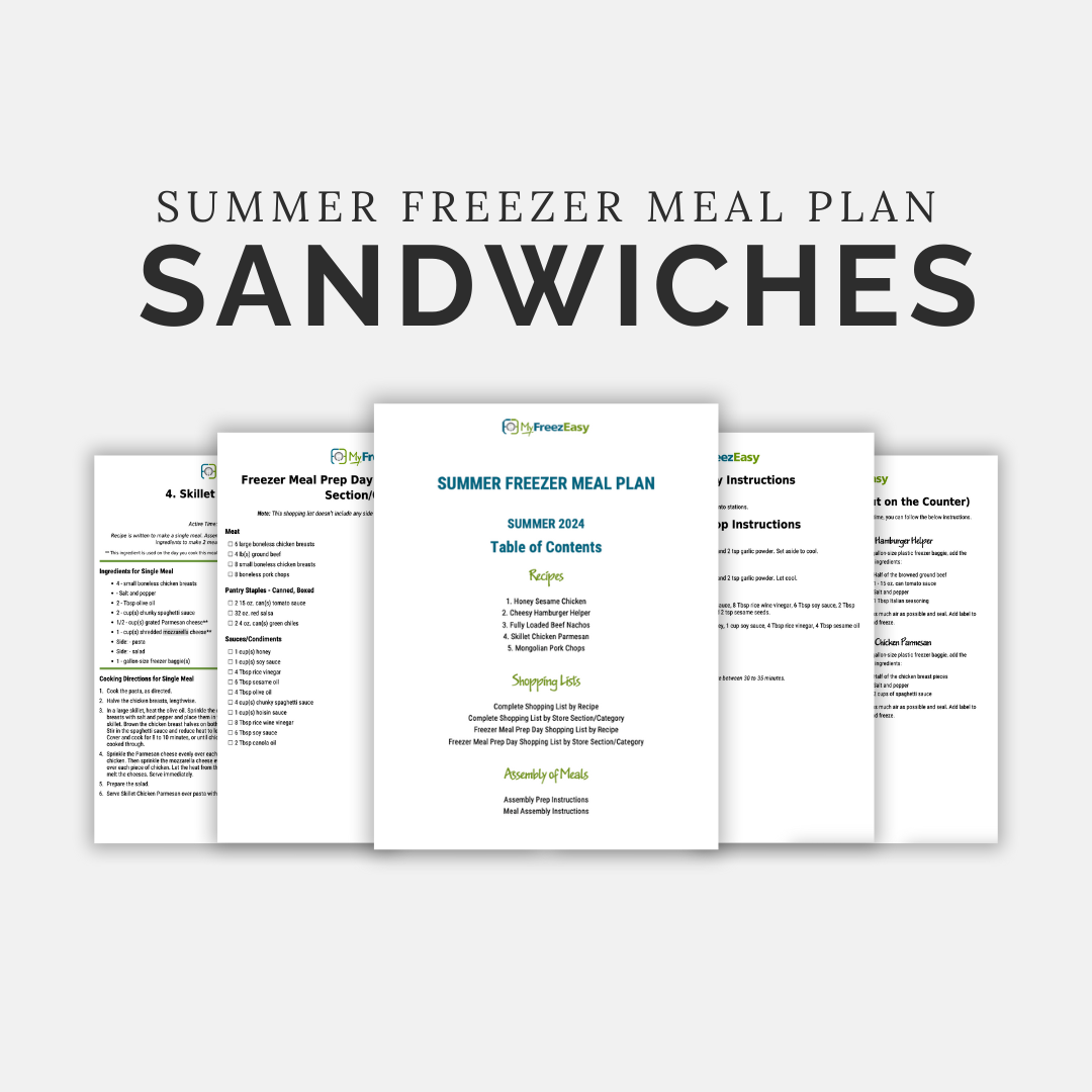Summer Meal Plan PDF: TOP 5 SANDWICH RECIPES