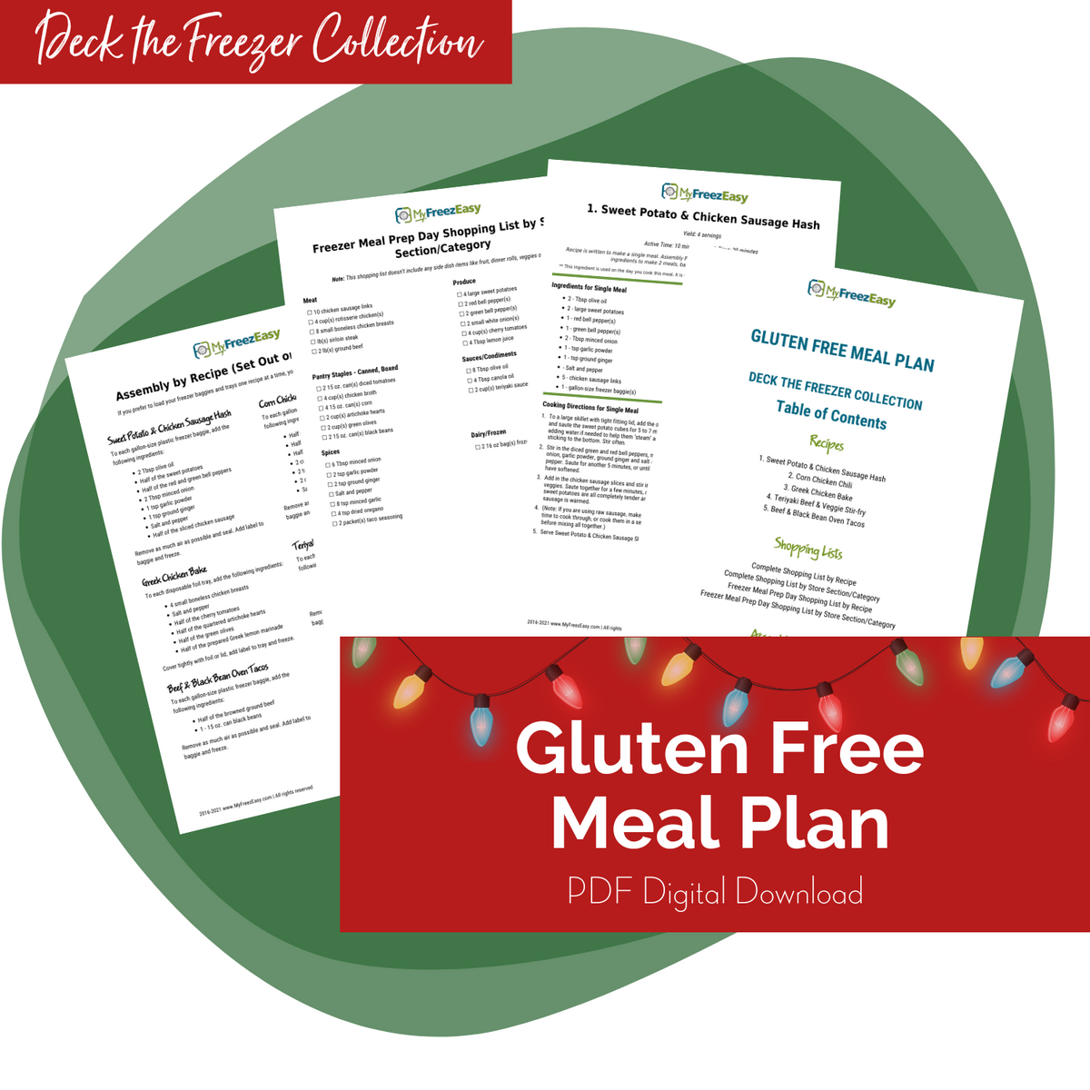 Deck the Freezer: Gluten Free Meal Plan PDF