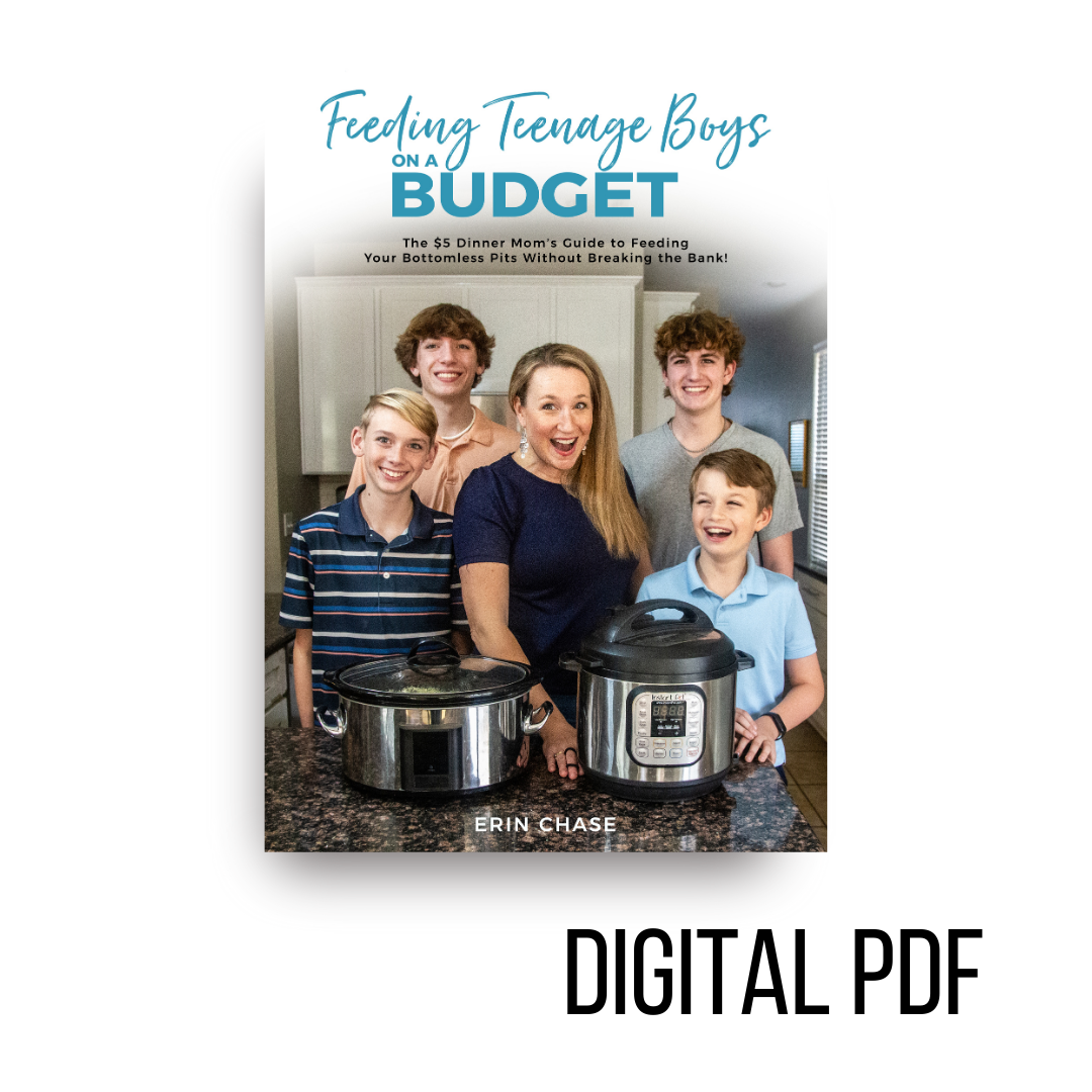 DIGITAL PDF: Feeding Teenage Boys on a Budget Cookbook - Erin Chase Store