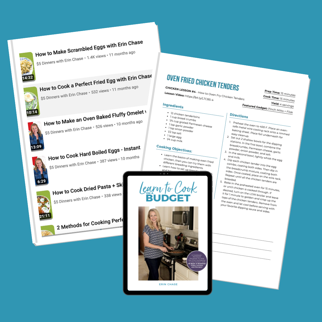 Learn to Cook on a Budget Cookbook - DIGITAL PDF - Erin Chase Store