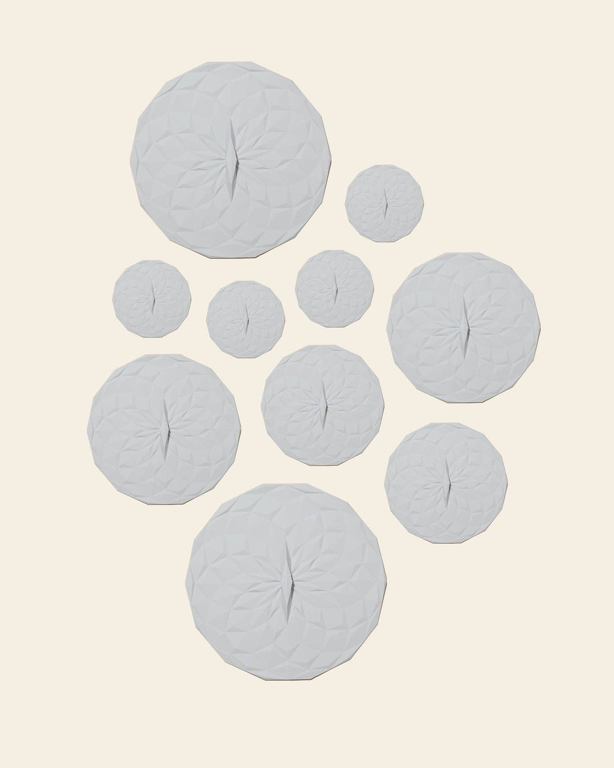 Silicone Suction Lids 10 pack White Gray
