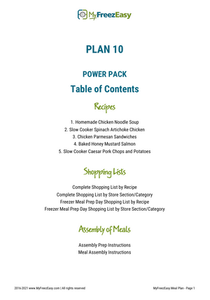 POWER PACK: 12 Months of Budget Freezer Meal Plans