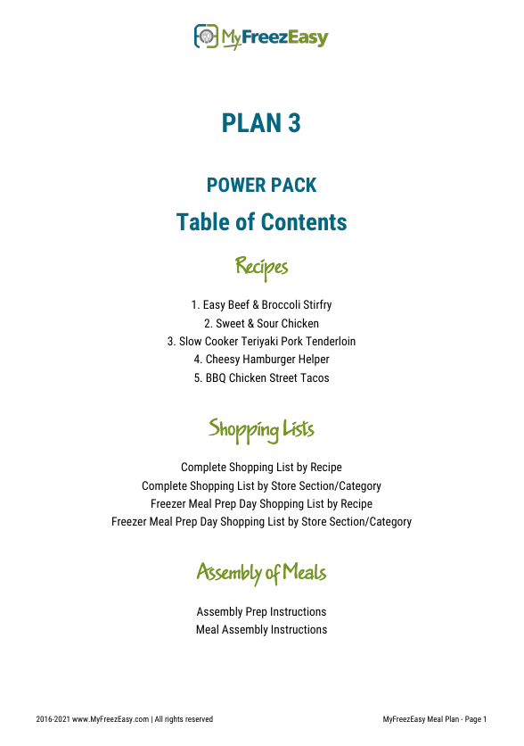 POWER PACK: 12 Months of Budget Freezer Meal Plans