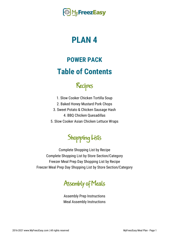 POWER PACK: 12 Months of Budget Freezer Meal Plans