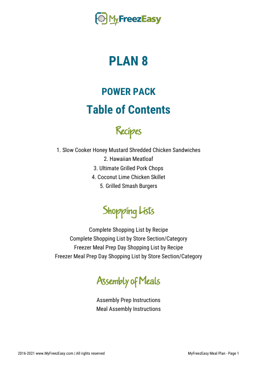 POWER PACK: 12 Months of Budget Freezer Meal Plans
