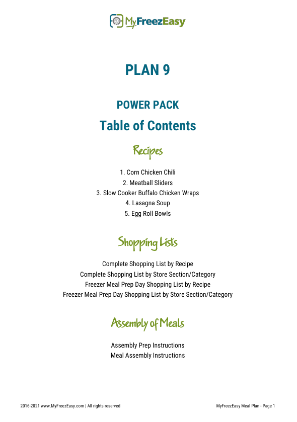 POWER PACK: 12 Months of Budget Freezer Meal Plans