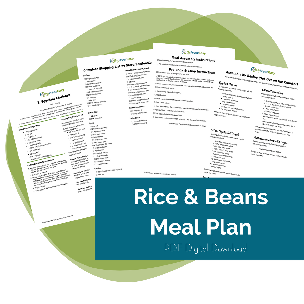 Rice and Beans Week: Meal Plan PDF