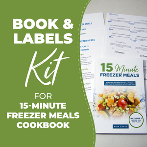 book and labels kit for 15 minute freezer meals cookbook