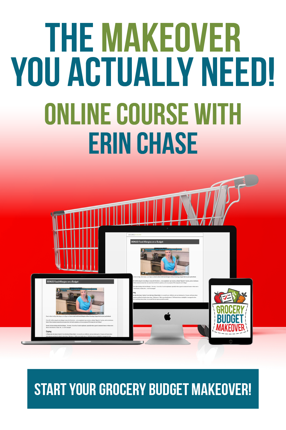 Grocery Budget Makeover: Online Course, Workbook & BONUS Bag Holders - Erin Chase Store