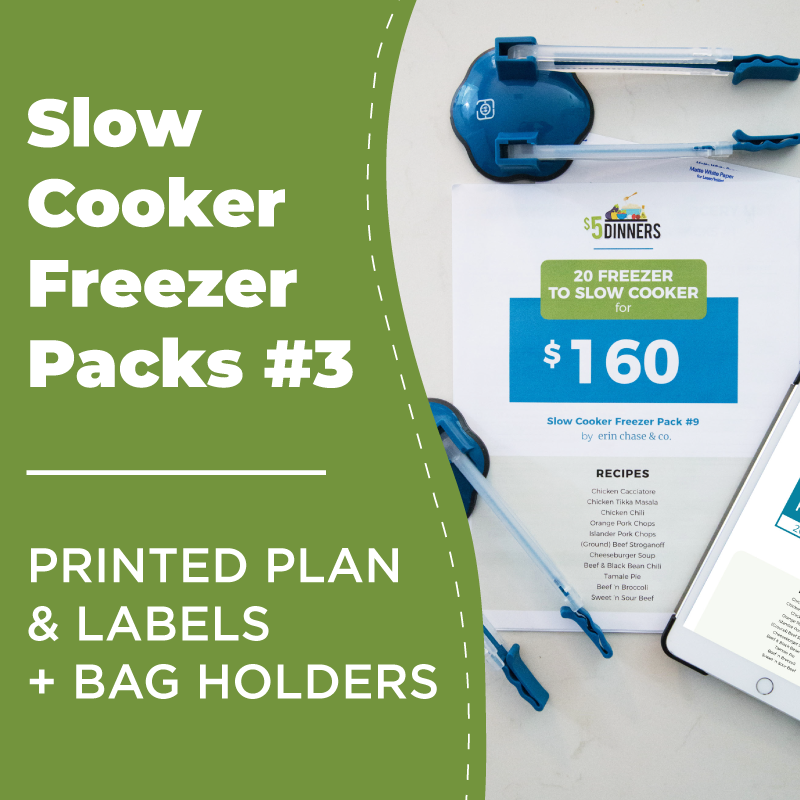 Slow Cooker Freezer Packs #3: DIGITAL &amp; PRINTED PDF + BAG HOLDERS - Erin Chase Store