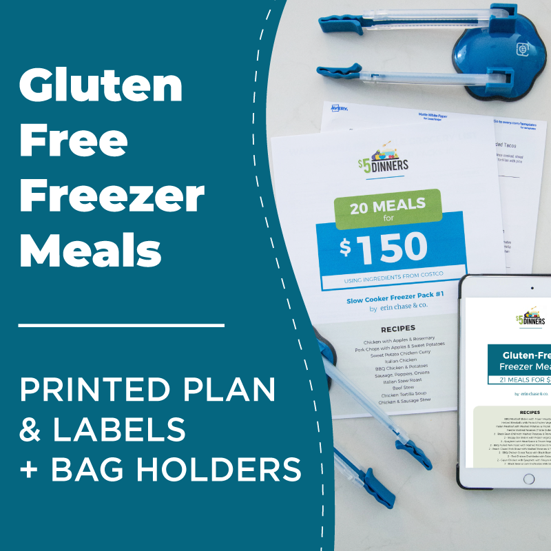 Gluten-Free Freezer Meals: DIGITAL & PRINTED PDF + BAG HOLDERS - Erin Chase Store