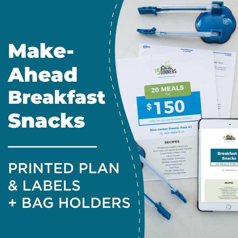 Breakfast & Snacks: DIGITAL & PRINTED PDF + BAG HOLDERS - Erin Chase Store