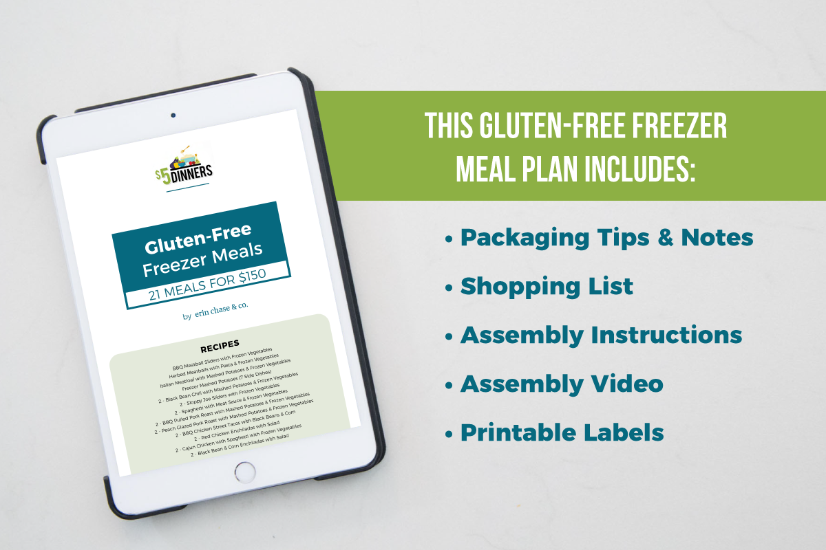 Gluten-Free Freezer Meals: DIGITAL &amp; PRINTED PDF + BAG HOLDERS - Erin Chase Store