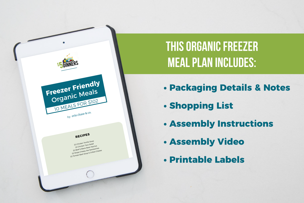 Freezer Friendly Organic Meals: DIGITAL &amp; PRINTED PDF + BAG HOLDERS - Erin Chase Store