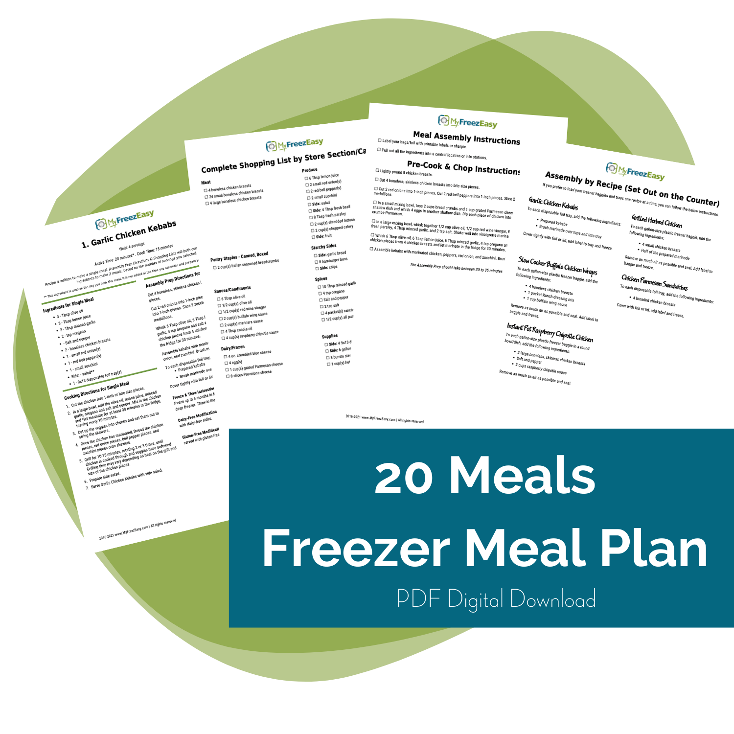 PDF - The 20 Meals Freezer Meal Plan - Erin Chase Store