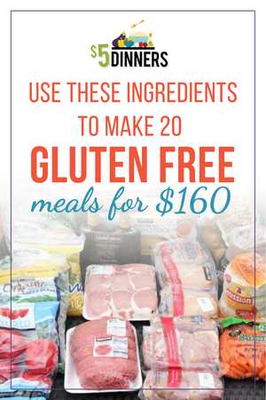 use these ingredients to make 21 gluten free meals for $160