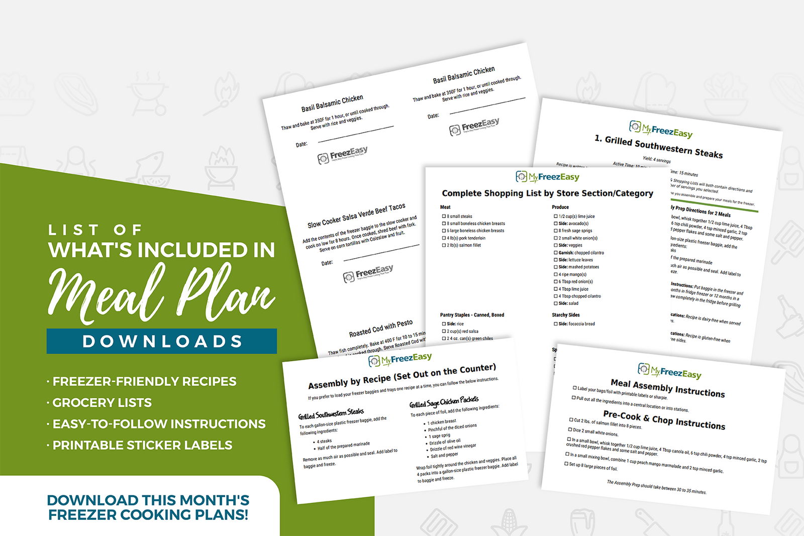 PDF - The 20 Meals Freezer Meal Plan - Erin Chase Store