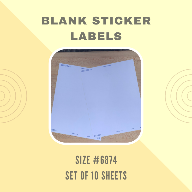 Sticker Labels - Blank, Set of 10 Sheets - Erin Chase Store
