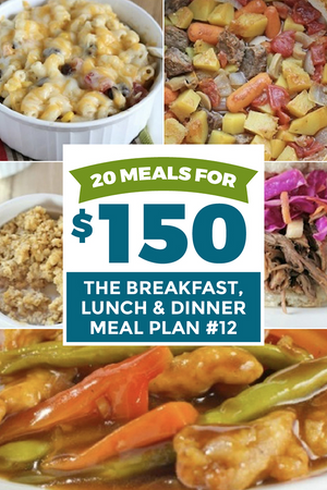 20 meals for $150 the breakfast, lunch & dinner meal plan #12