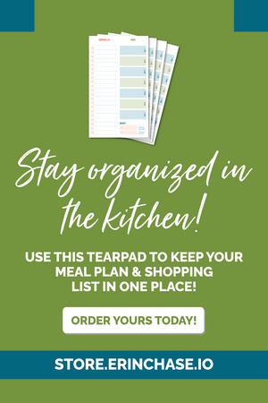 stay organized in the kitchen with grocery list and meal plan tearpad from Erin Chase