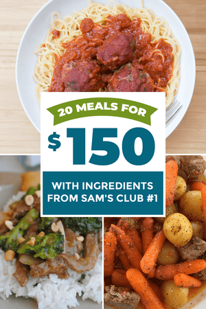 20 meals for $150 with ingredients from Sam's Club #1