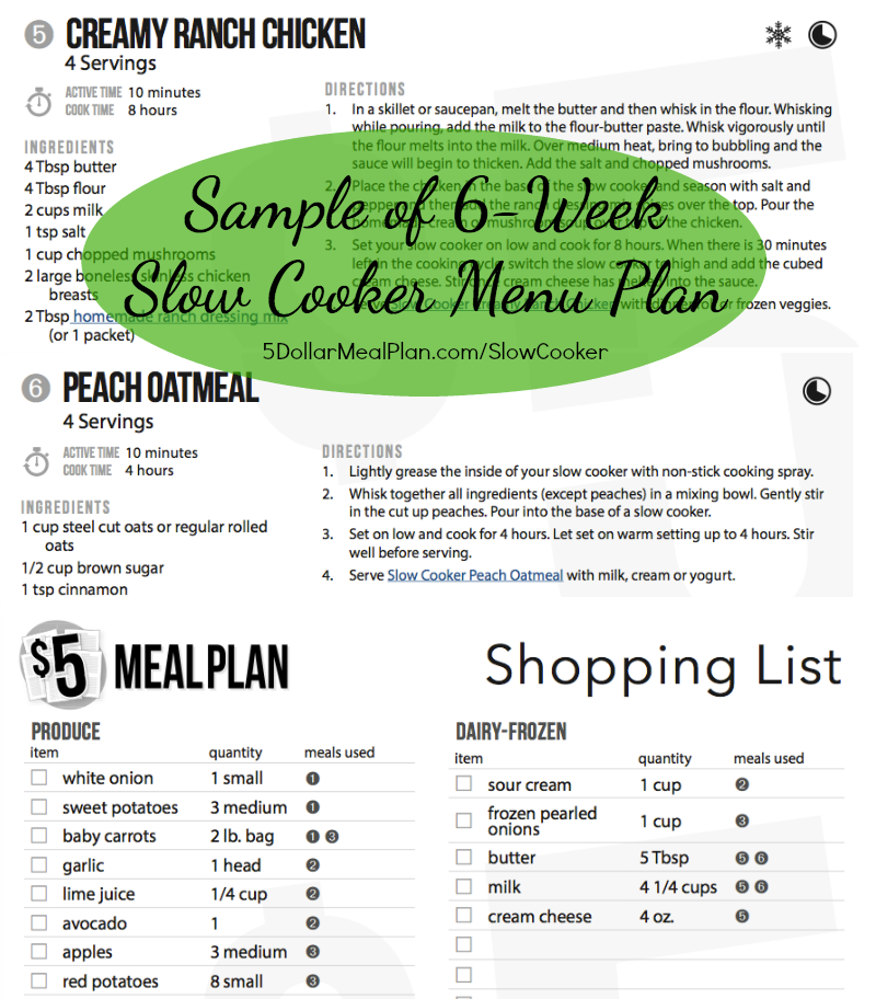 6-Week Slow Cooker Menu Plan - Erin Chase Store