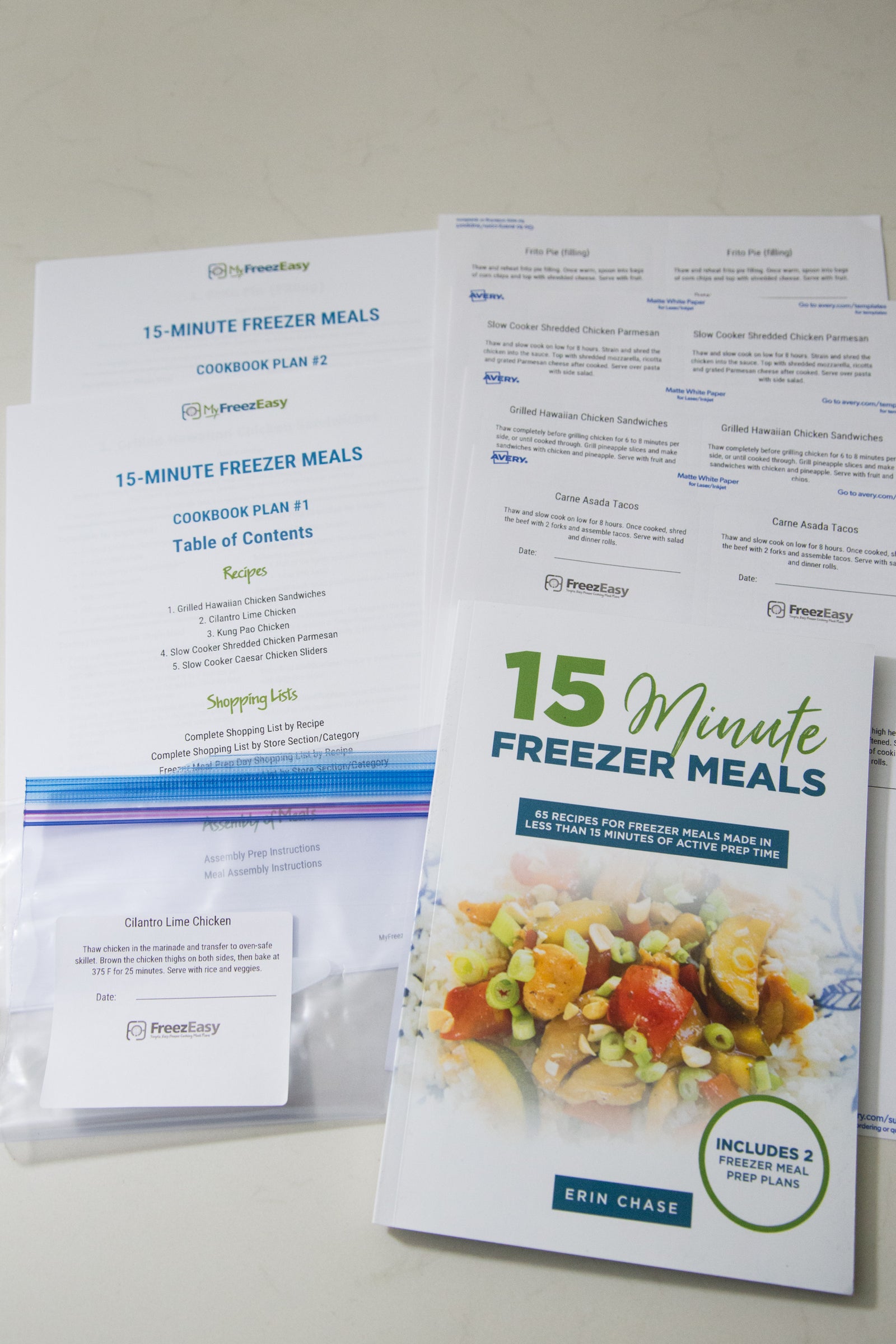 Book & Labels Kit for 15-Minute Freezer Meals - Erin Chase Store