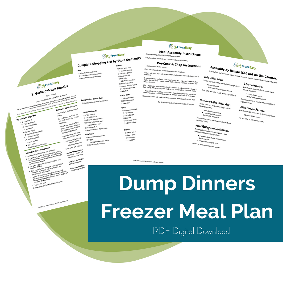 PDF - Dump Dinners Freezer Meal Plan - Erin Chase Store