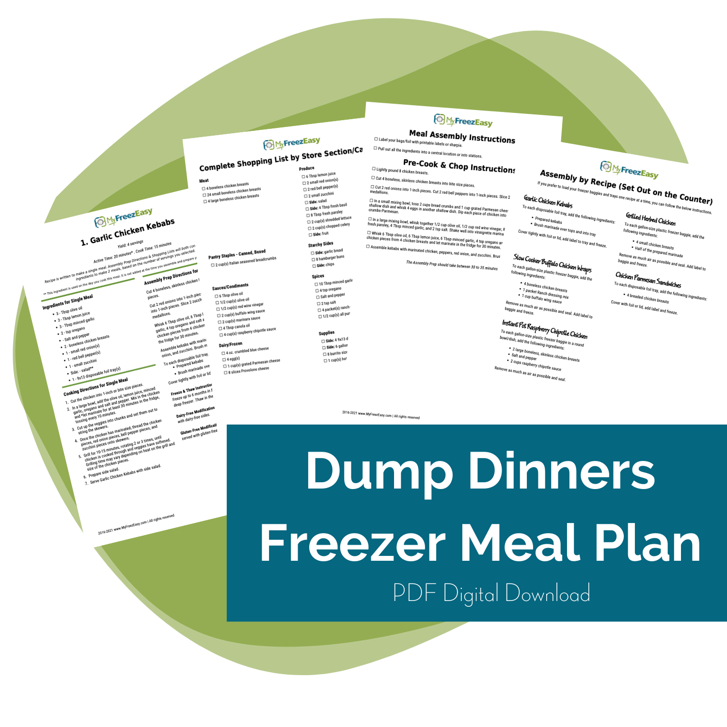 PDF - Dump Dinners Freezer Meal Plan - Erin Chase Store
