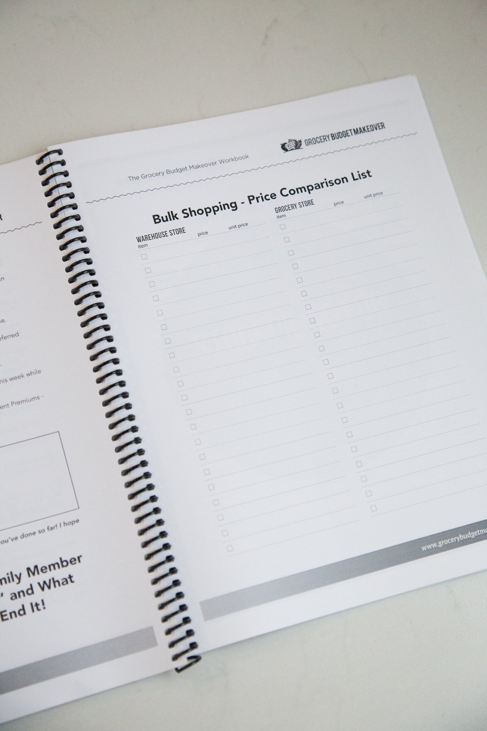 Grocery Budget Makeover Workbook - Erin Chase Store