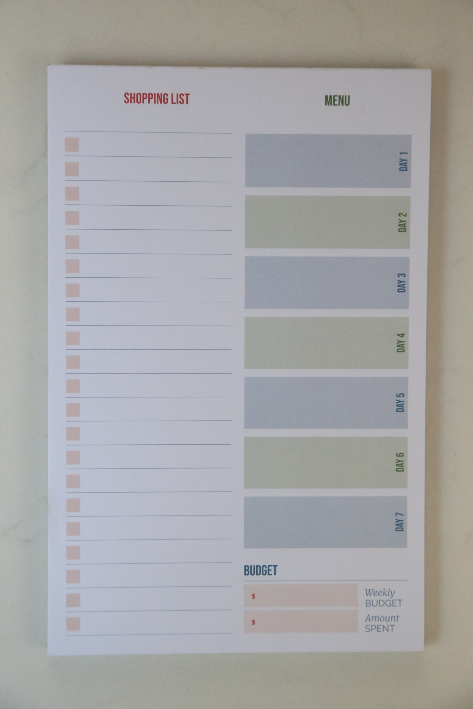 Grocery List & Meal Plan Tearpad - Erin Chase Store