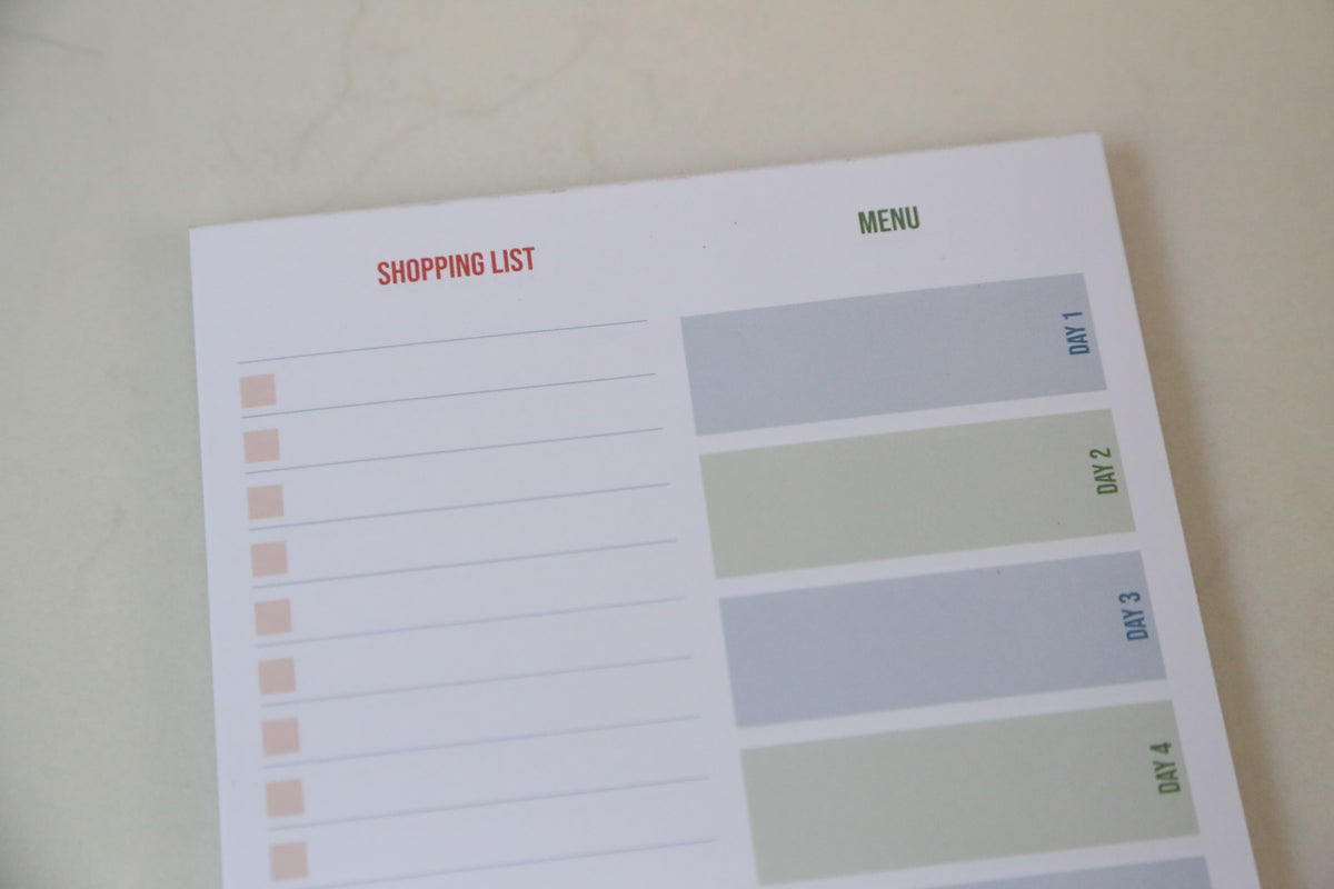 Grocery List &amp; Meal Plan Tearpad - Erin Chase Store