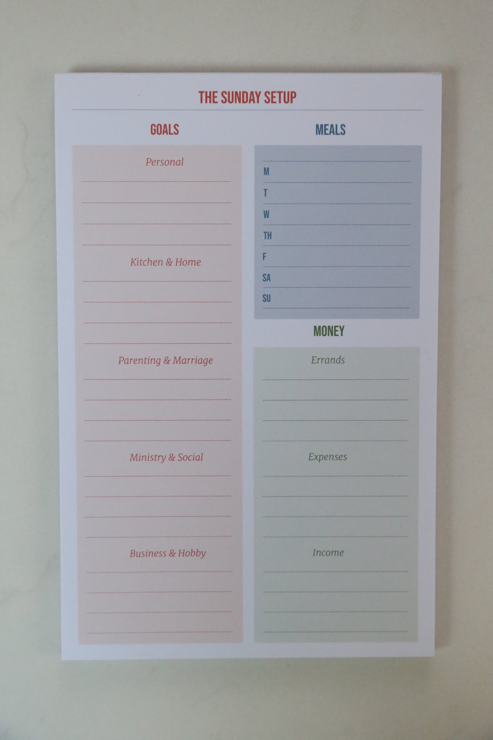 Sunday Setup Tearpad - Erin Chase Store