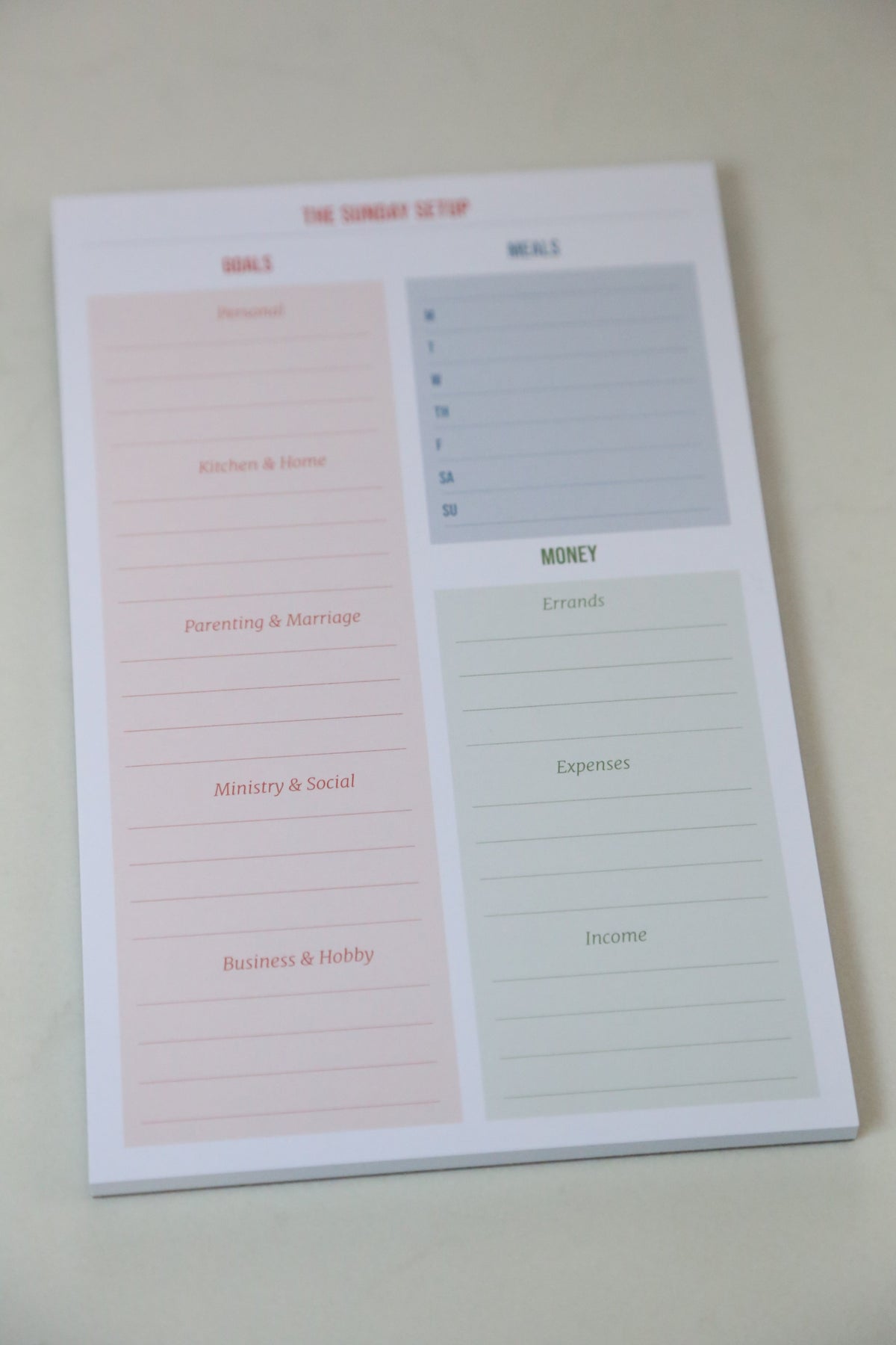 Sunday Setup Tearpad - Erin Chase Store