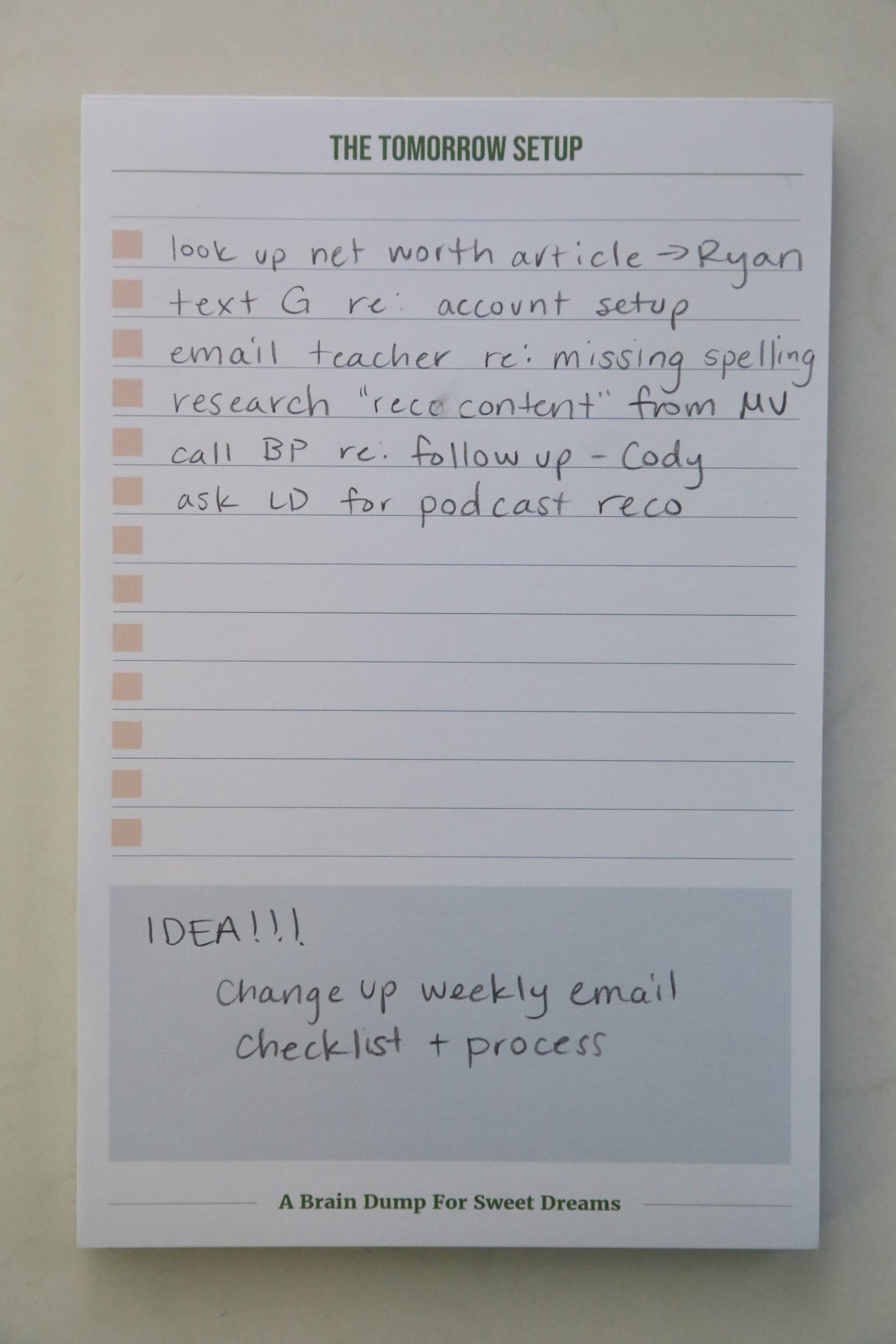 Tomorrow Setup Tearpad - Erin Chase Store