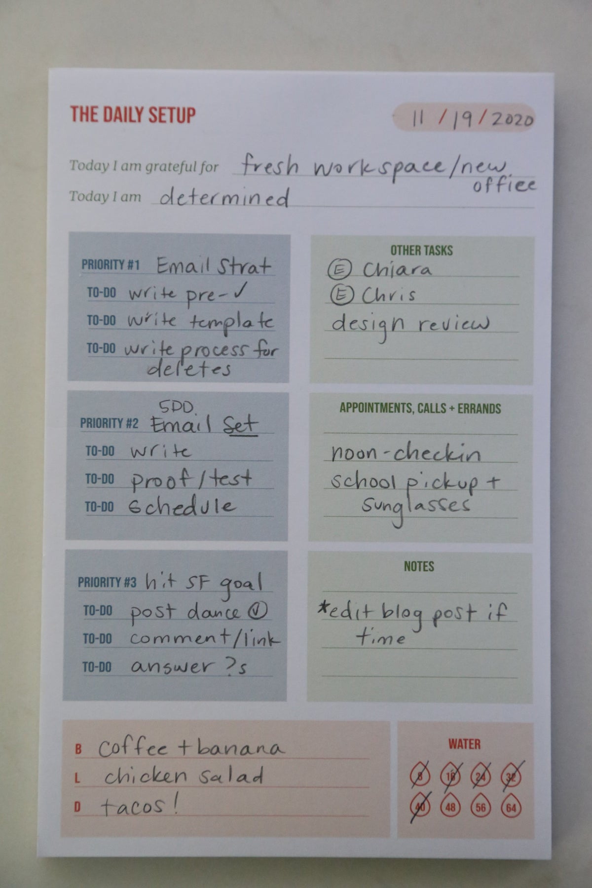 Daily Setup Tearpad - Erin Chase Store