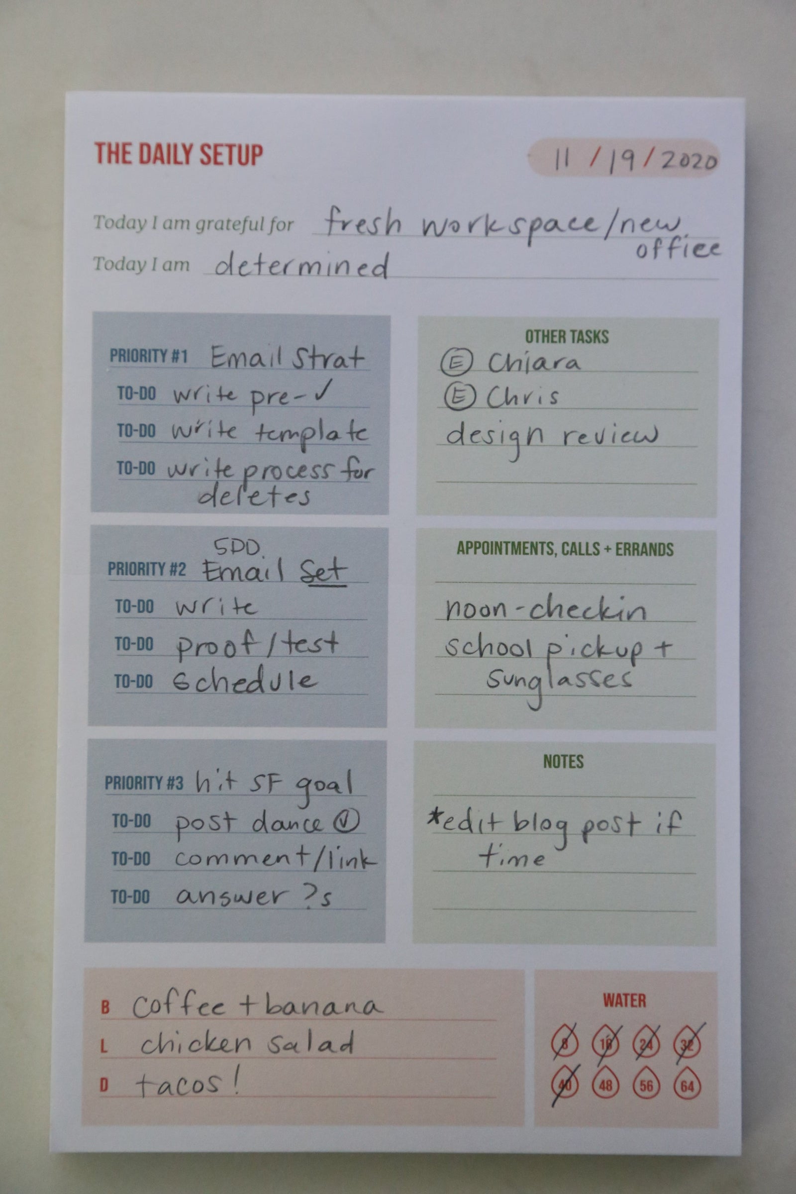 Daily Setup Tearpad - Erin Chase Store