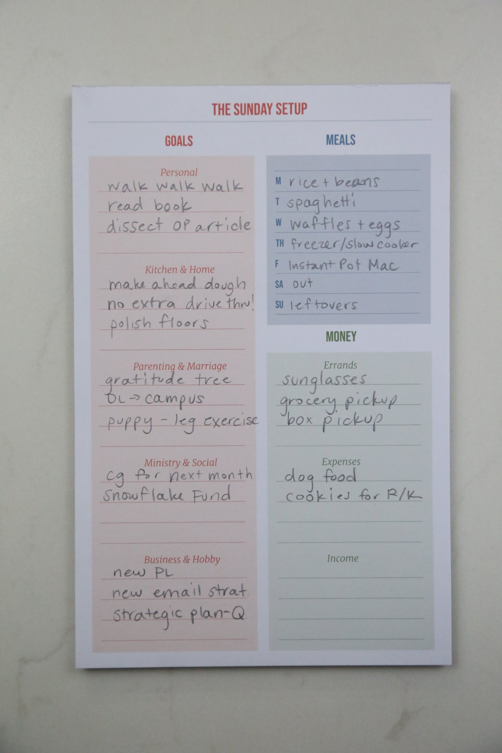 Sunday Setup Tearpad - Erin Chase Store