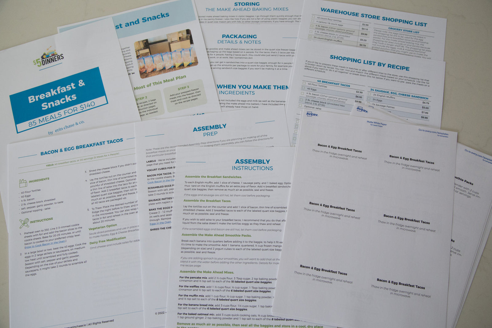 Breakfasts & Snacks: DIGITAL PDF - Erin Chase Store