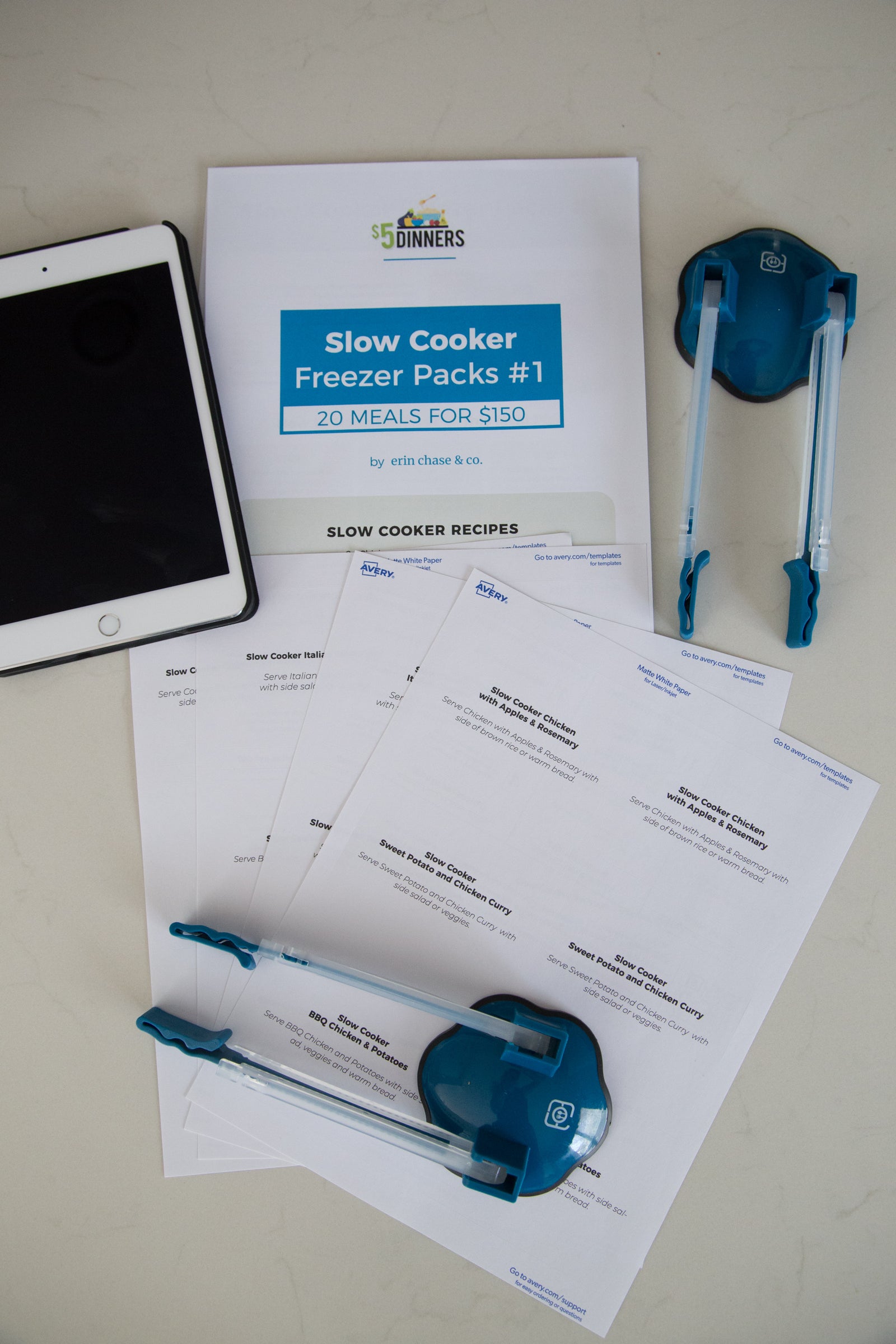 Slow Cooker Freezer Pack #2: DIGITAL & PRINTED PDF + BAG HOLDERS - Erin Chase Store