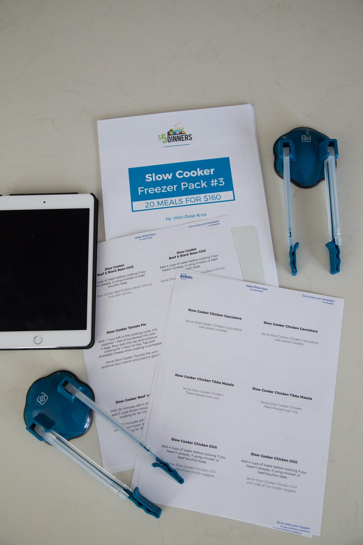 Slow Cooker Freezer Packs #3: DIGITAL &amp; PRINTED PDF + BAG HOLDERS - Erin Chase Store