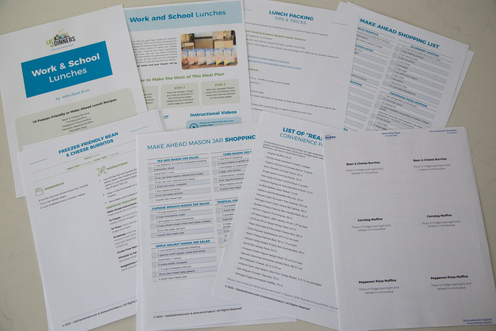 Work & School Lunches: DIGITAL PDF - Erin Chase Store