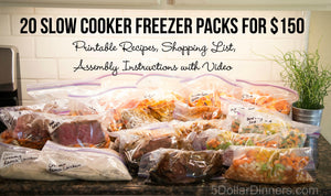 20 slow cooker freezer packs for $150