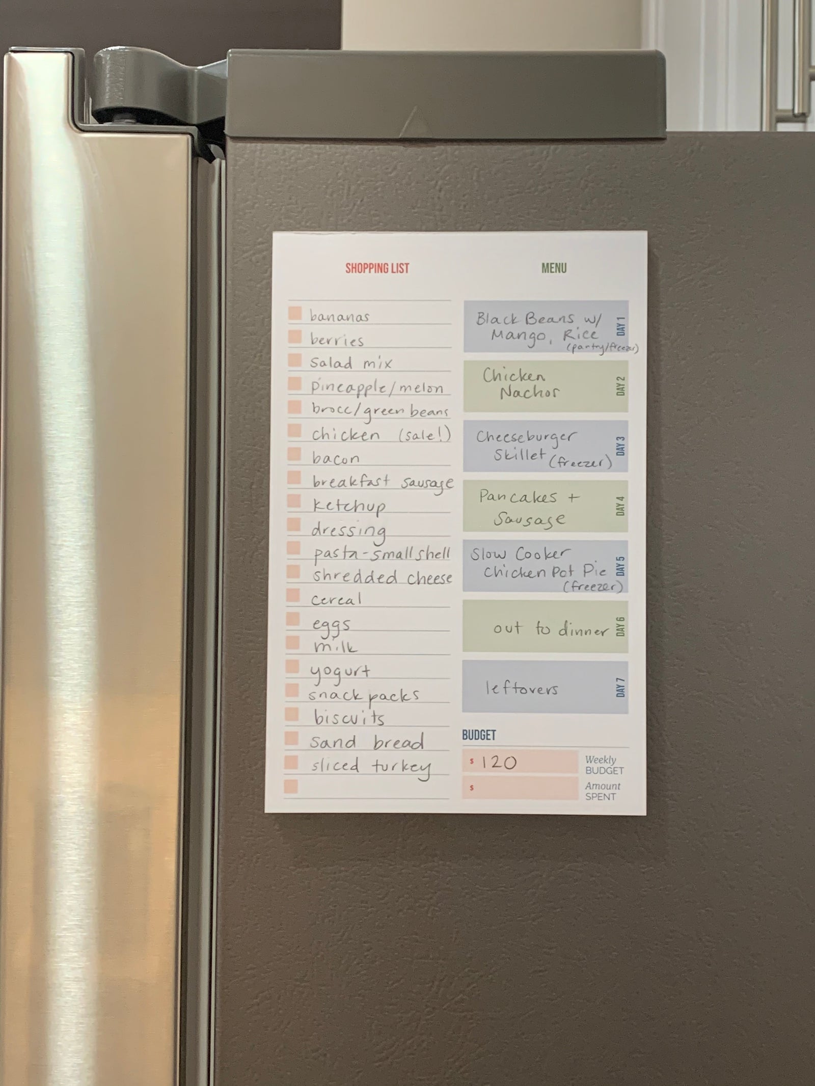 Grocery List & Meal Plan Tearpad - Erin Chase Store