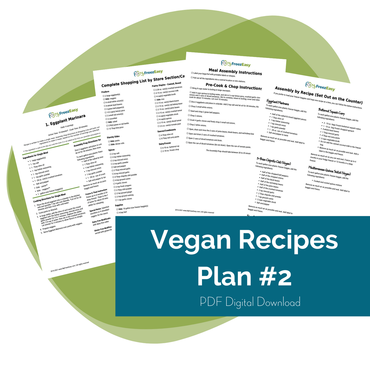 Vegan Freezer Meal Plan #2 - Erin Chase Store